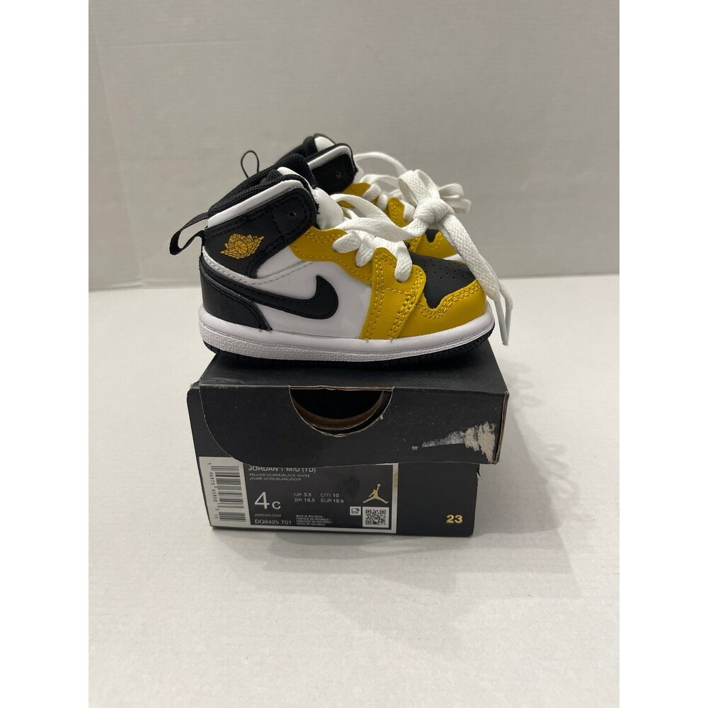 Jordan 1 Mid Yellow Ochre Size 4C New in Box - Picture 5 of 9
